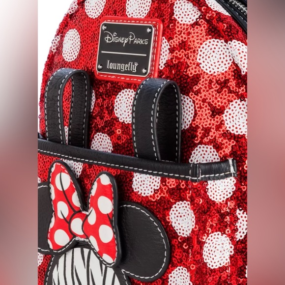 Minnie Mouse Sequin Polka Dot Loungefly Mini Backpack - Picture 6 of 6